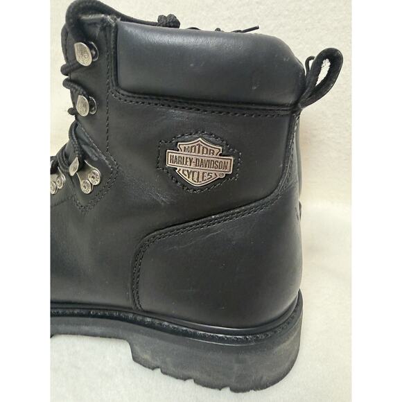 Harley Davidson Dipstick Men\'s Black Leather Motorcycle Riding Boots Size 10.5 main image 8